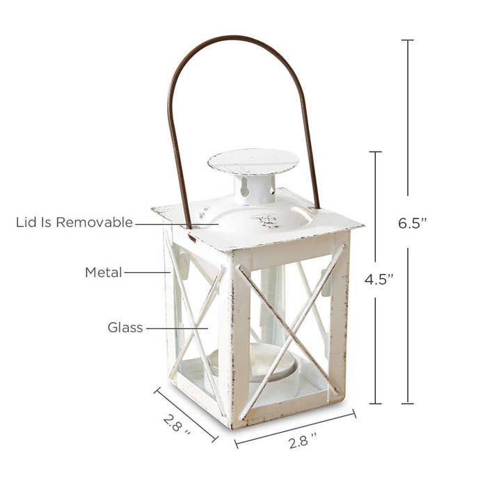 Kate Aspen - Wholesale Candle holder - Luminous Distressed White Mini-Lantern Tea Light Holder5