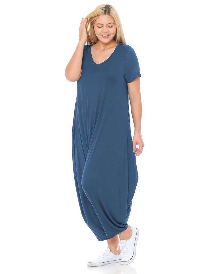 Allium - Wholesale Jumpsuit - Women's - Short Sleeve Harem Jumpsuit Plus