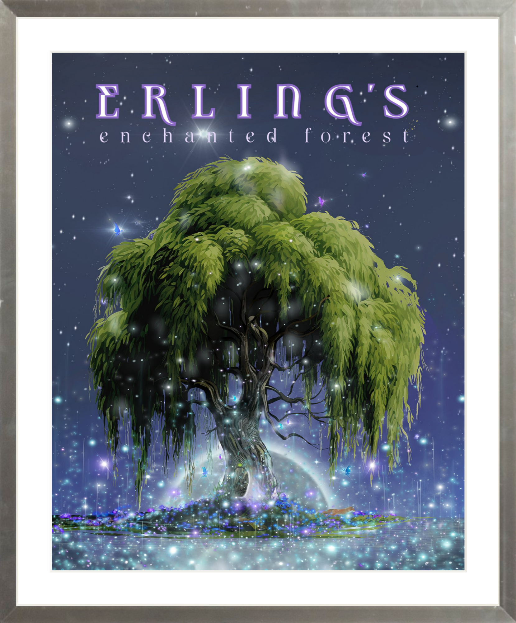 Erling's Enchanted Forest – wholesale Väggdekor - Barn och baby – Erlings förtrollade skog - TWILIGHT Inramad tryck10