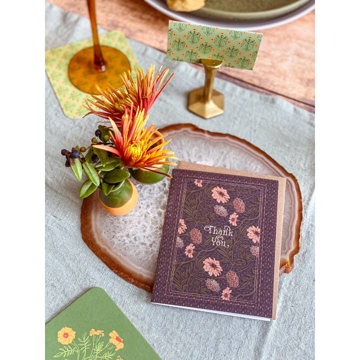 re:mused studio - Wholesale Thank You Card - Moonlight Zinnia Thank You A2 Greeting Card2