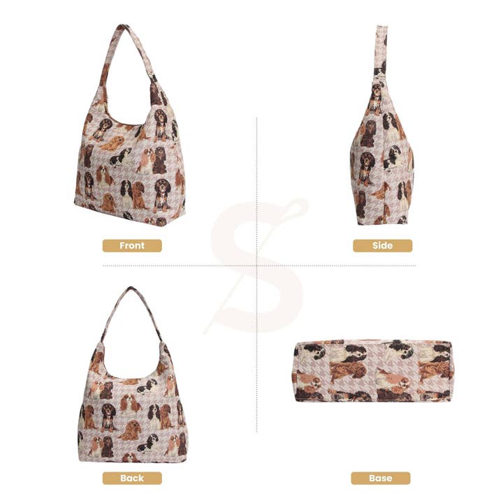 SignareArt - Wholesale Shoulder Bag - Women's - HOBO-KGCS | KING CHARLES CAVALIER SPANIEL DOG HOBO HANDBAG SHOULDER BAG1