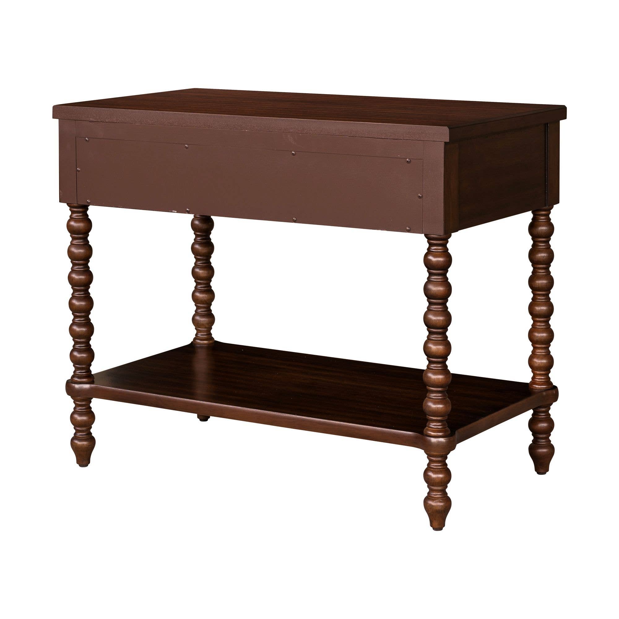 Olliix - Wholesale Side Table - 26"H Large Turned Wood Spindle Nightstand, Morocco Brown9