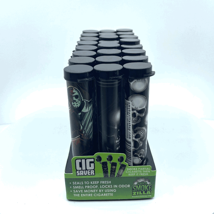 Novelty Brands - Wholesale Humidor/Cigar Accessory - Smokezilla Smell Proof Cig Saver Tube Assortment- 24/Display2