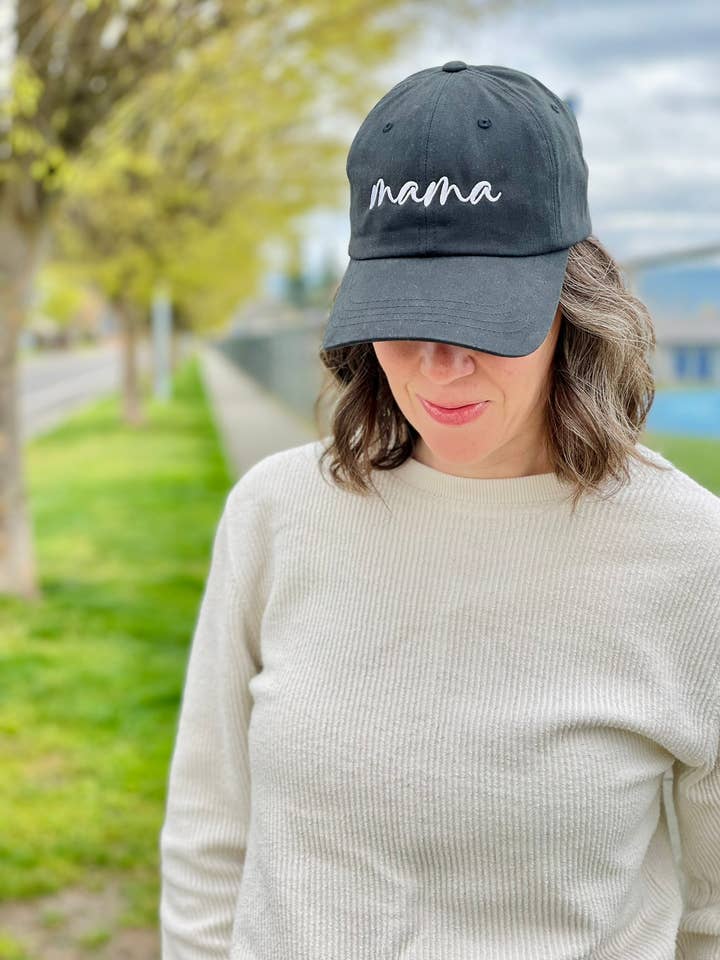 Mama Embroidered Dad Hat for wholesale by Driftwood Leather Co