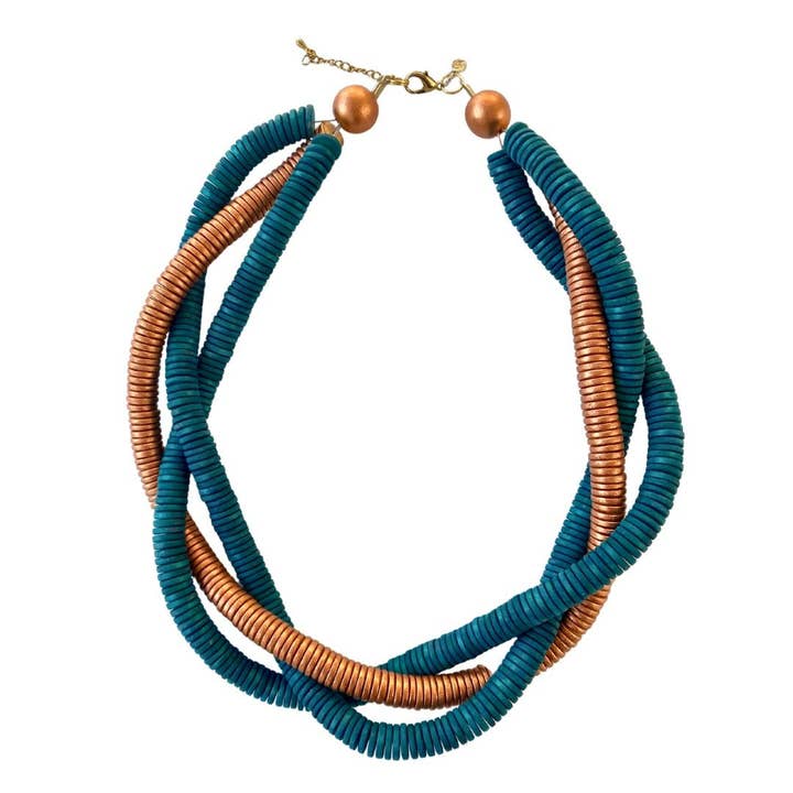 Bijondo - Wholesale Beaded/Pearl Necklace - Short handcrafted wooden necklace Jupiter3