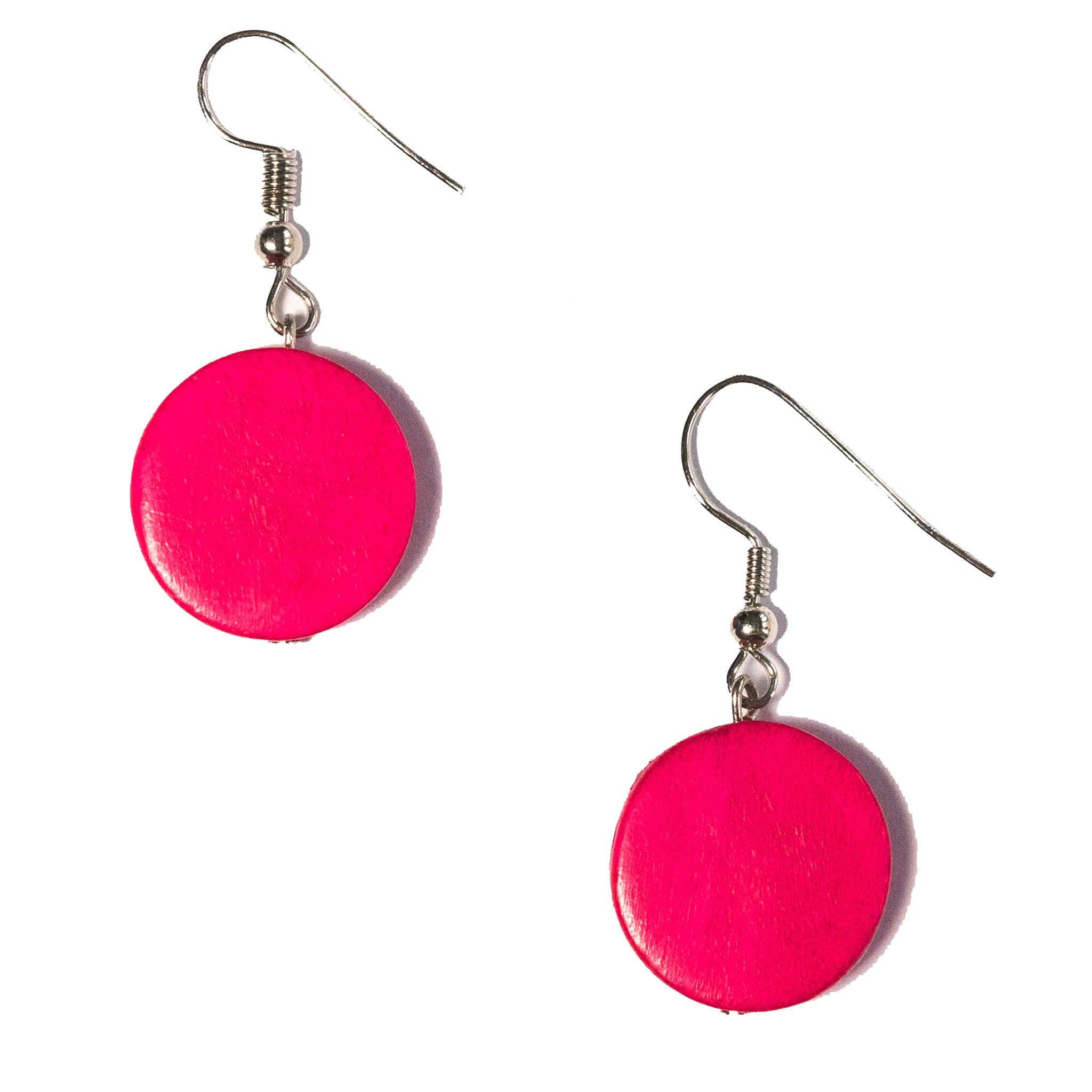 Lotusfeet - Vente Boucles d'oreilles pendantes - Boucles d'oreilles disque en bois HAE11