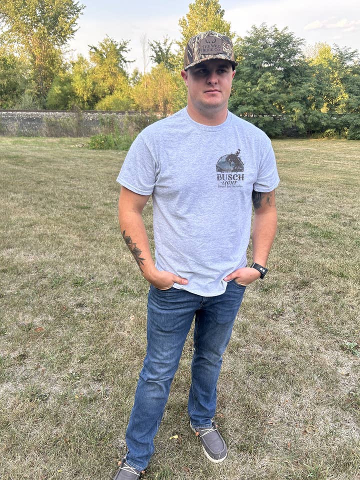 The Wild Buck Company - Wholesale Screen Printed T-Shirt - Men's - Busch Rodeo1