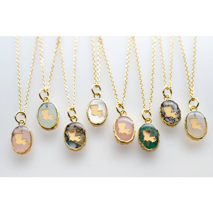 Jill Makes - Wholesale Pendant/Charm Necklace - Louisiana Gemstone Pendant Necklace5