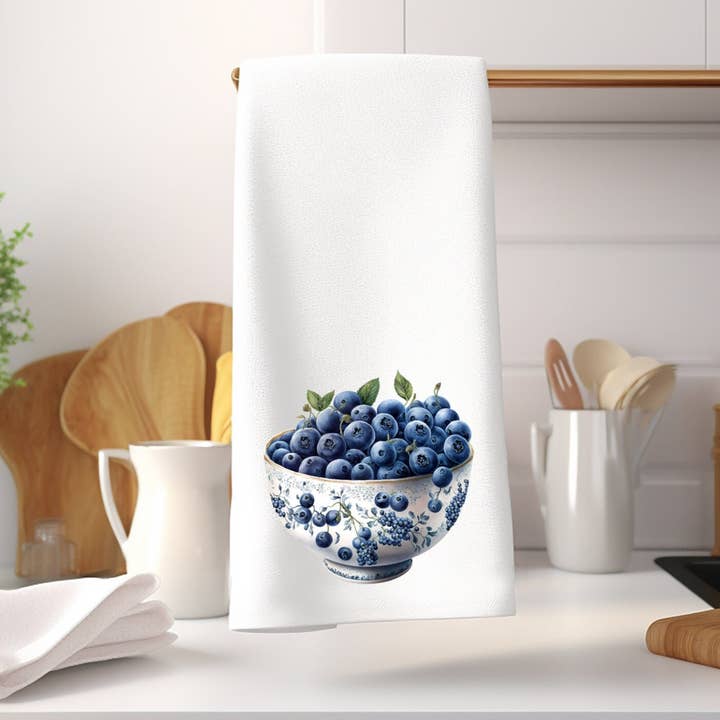 Fernville Creations – wholesale Tea towel – Blueberry Elegant Luxury Kitchen Hand Towel Decor