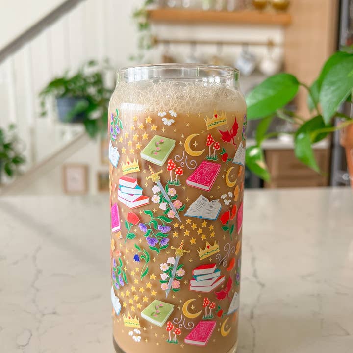 Hart and Flora Shop - Wholesale Drinking Glass/Cup - 20oz Fantasy Book Glass1