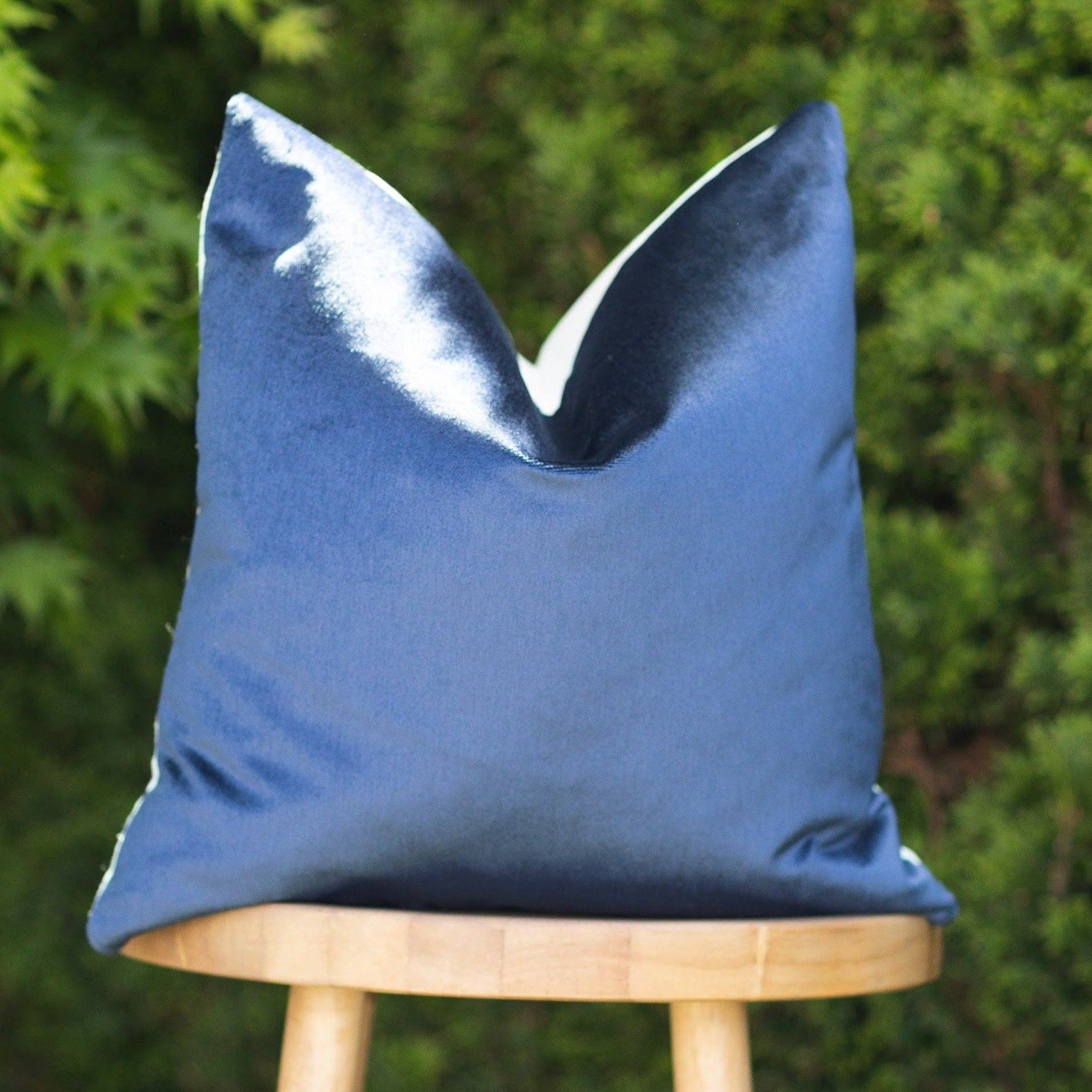 Linen & Ivory - Wholesale Throw Pillow Cover - MIDNIGHT || Navy/ Indigo Velvet Indoor/Outdoor Pillow Cover
