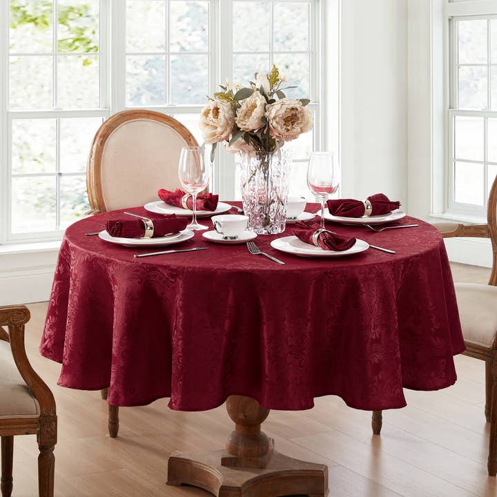 Threadmade Home - Wholesale Tablecloth - Caiden Elegance Damask Water and Stain Resistant Tablecloth26