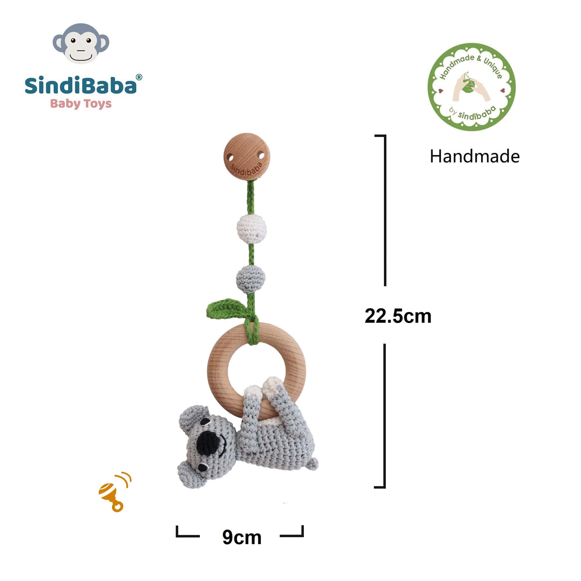 SindiBaba - Wholesale Classic Toy - Kids - Koala COCO 3in1 hanging toy (organic)4