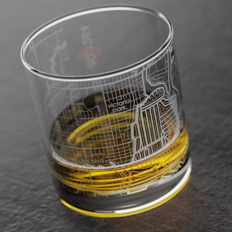 Well Told - Wholesale Drinking Glass/Cup - Fort Lauderdale, FL City Map - Etched Whiskey Rocks Glass3