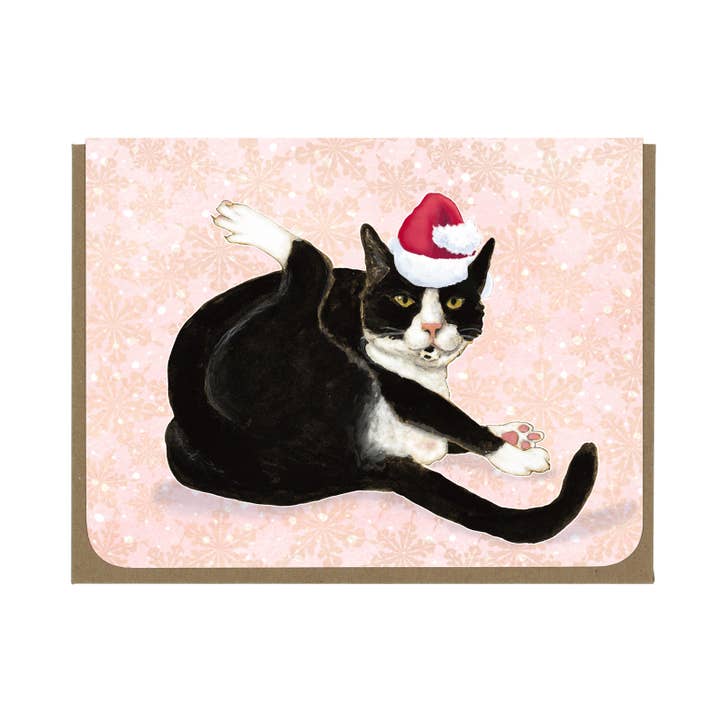 HOLIDAY - Tuxedo Cat - Greeting Card for wholesale by Amy Rose Moore Illustration