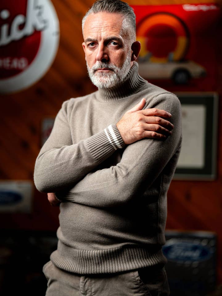 Bary Men's Cashmere Turtleneck Sweater Light Taupe - 1971 for wholesale by 1971