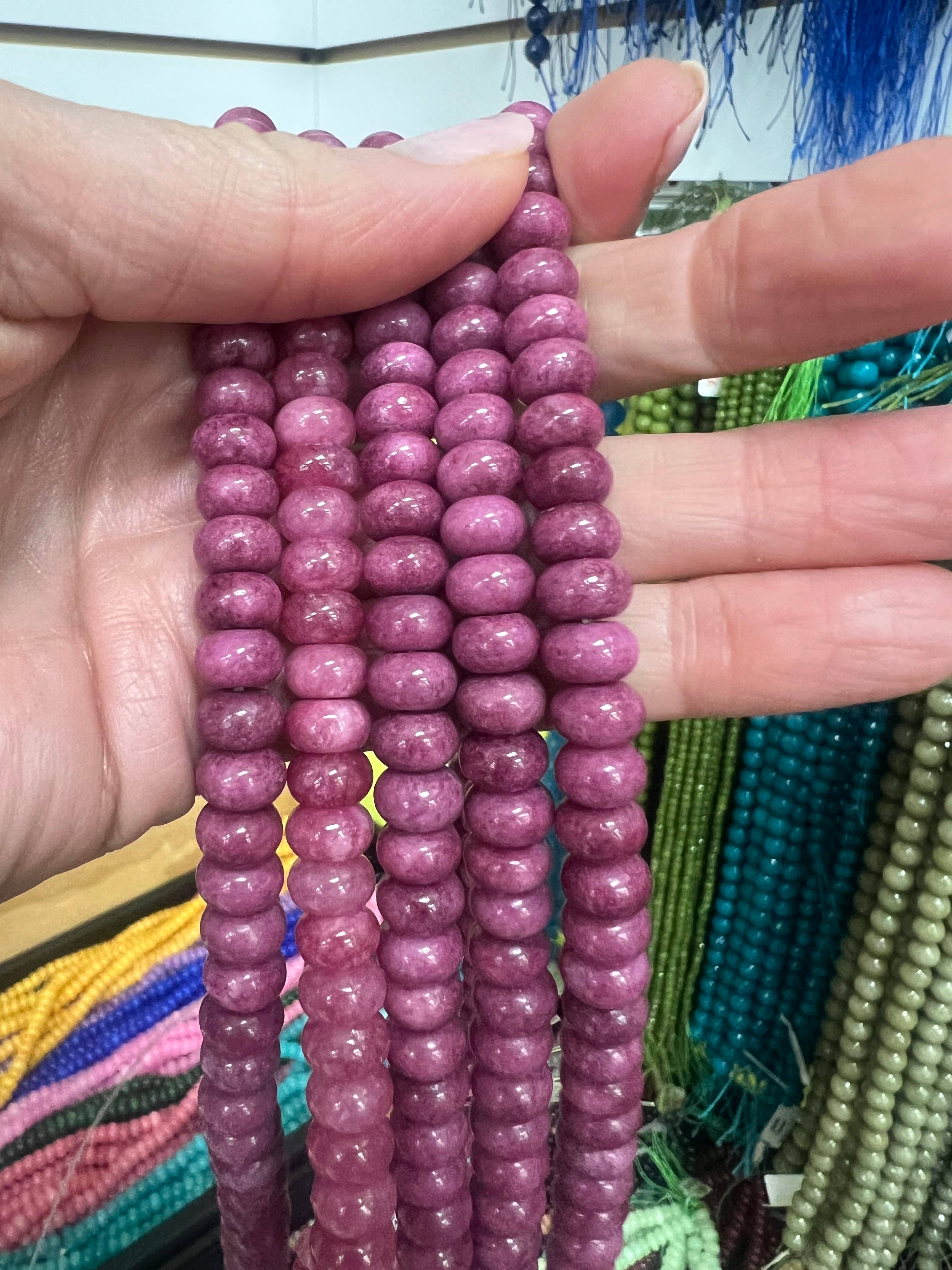 Sonya Renee Jewelry - Wholesale Beaded/Pearl Necklace - Lilly Gemstone Bead Necklace multi-color 8mm opals jade 99