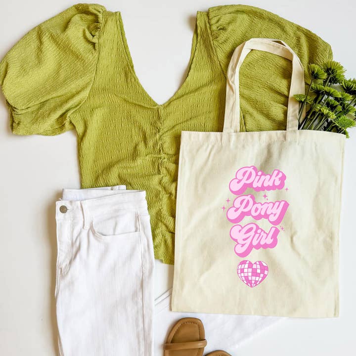 Mugsby - Wholesale Tote Bag - Women's - Pink Pony Girl Funny Tote Bag, Shoulder Bag, Book Bag