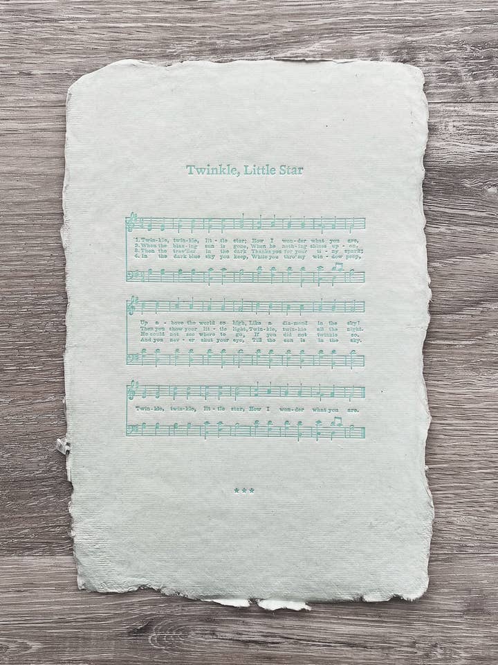 Twinkle, Little Star Print (Green) for wholesale by Woodsy Foxman