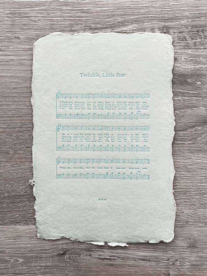 Twinkle, Little Star Print (Green) for wholesale by Woodsy Foxman