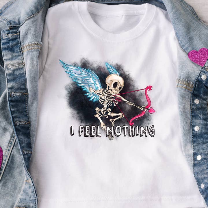 I Feel Nothing Anti Valentine Funny Graphic Tee for wholesale by Londas Trendy Tees