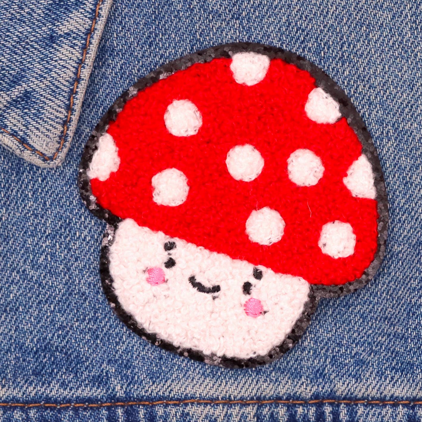 Fluffmallow (Custom duties for USA are pre-paid by us) - Wholesale Patch - Kawaii Mushroom Chenille Iron-On Patch2