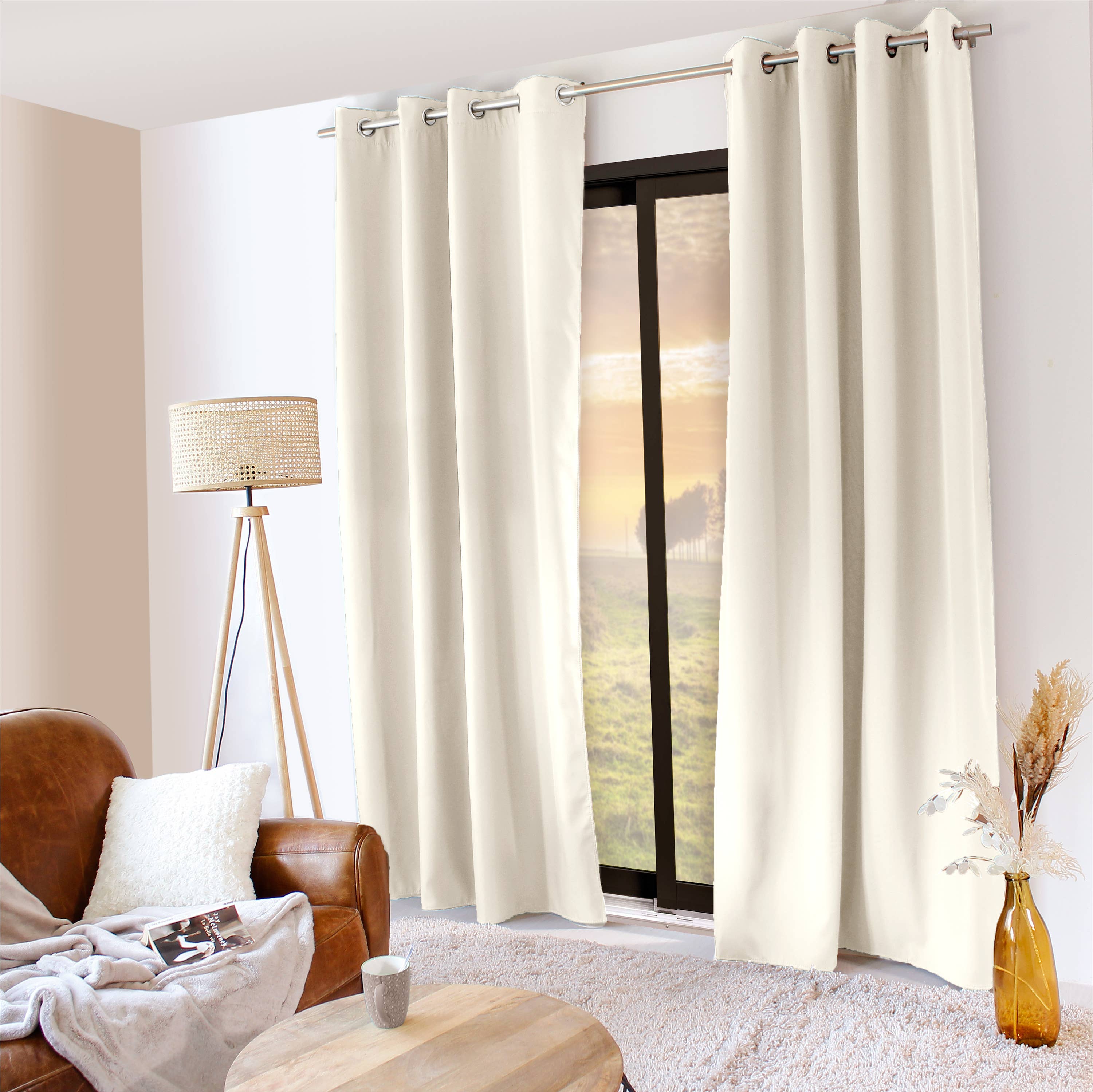 DECOSTARS - CmaDECO - Vendita all'ingrosso Tende - Tenda termica oscurante con occhielli, 135x240 cm, Glacier23