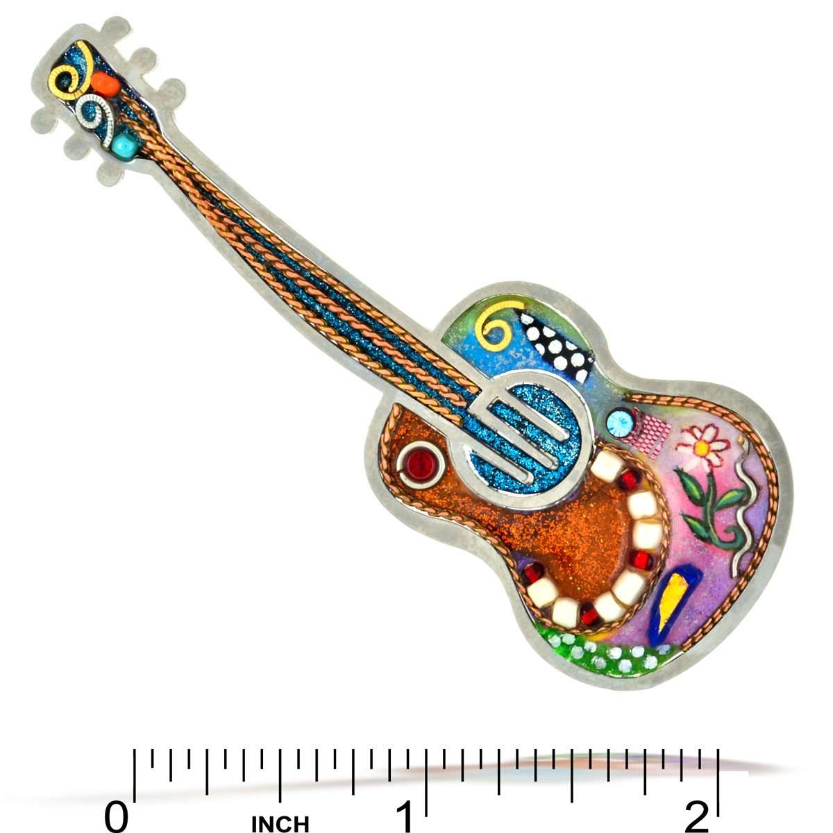Seeka Jewelry and Judaica - Wholesale Broche - Seeka Sparkling Acoustic Folk Gitaar Broche Pin1