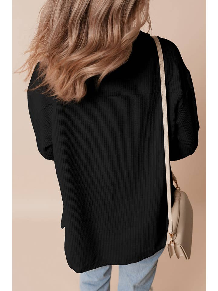 PRETTY BASH - Wholesale Shirt Jacket/Shacket - Women's - Solid Corduroy Button-Up Pocketed Shacket1