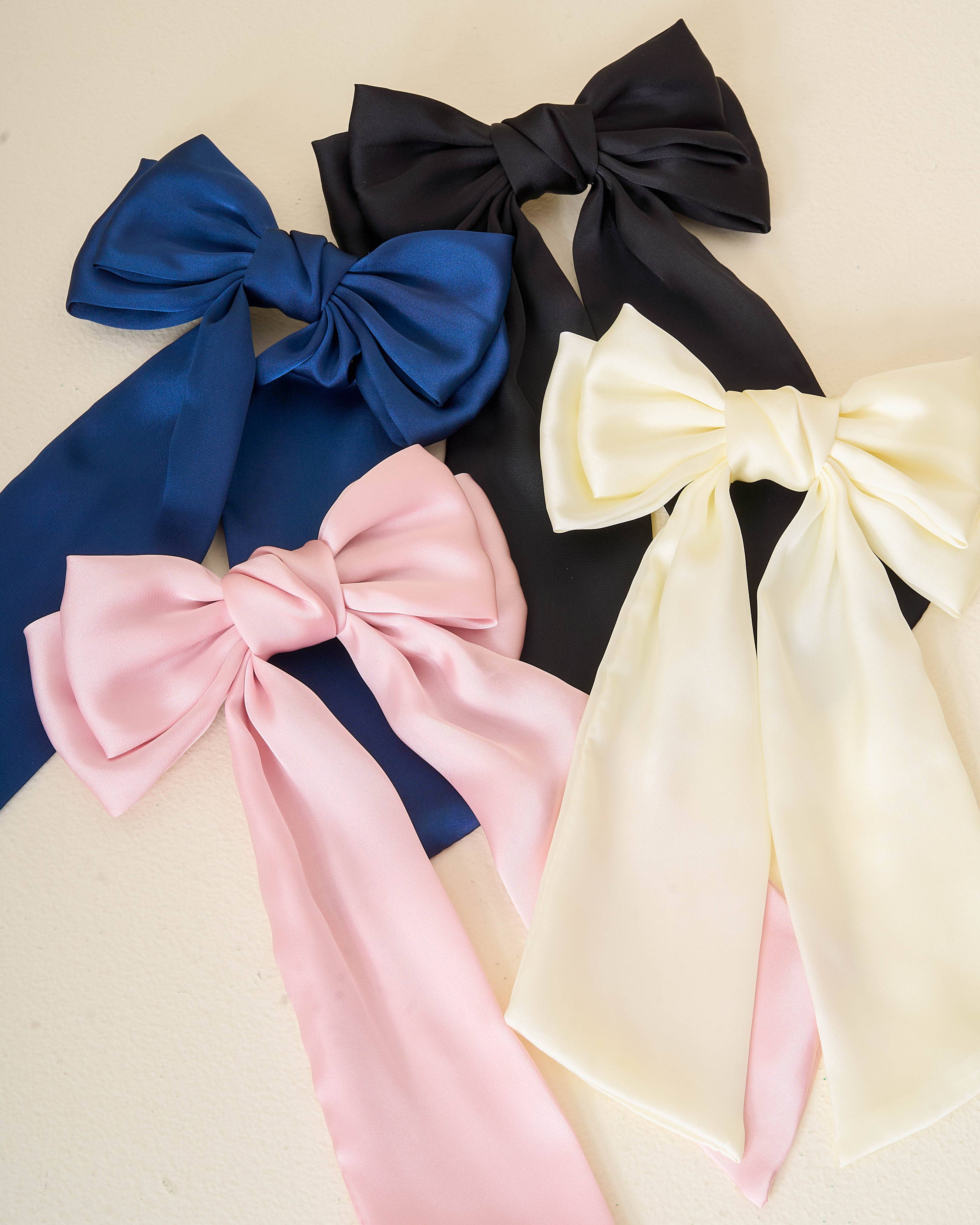 The Darling Effect - Wholesale Hair Bow - Women's - Satin Hair Bow- Cream2