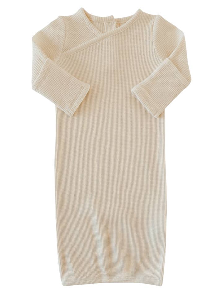 Organic Waffle Gown, Snow for wholesale by SpearmintLOVE