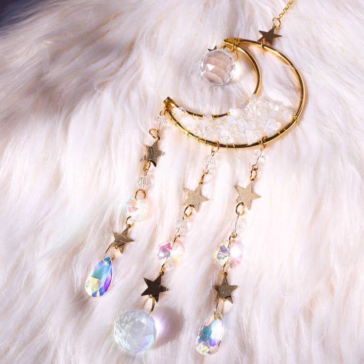 LilAryenne | Jewelry & Suncatchers - Wholesale Suncatcher - Opalite Moon Suncatcher - Crystal Window Decor Gift4