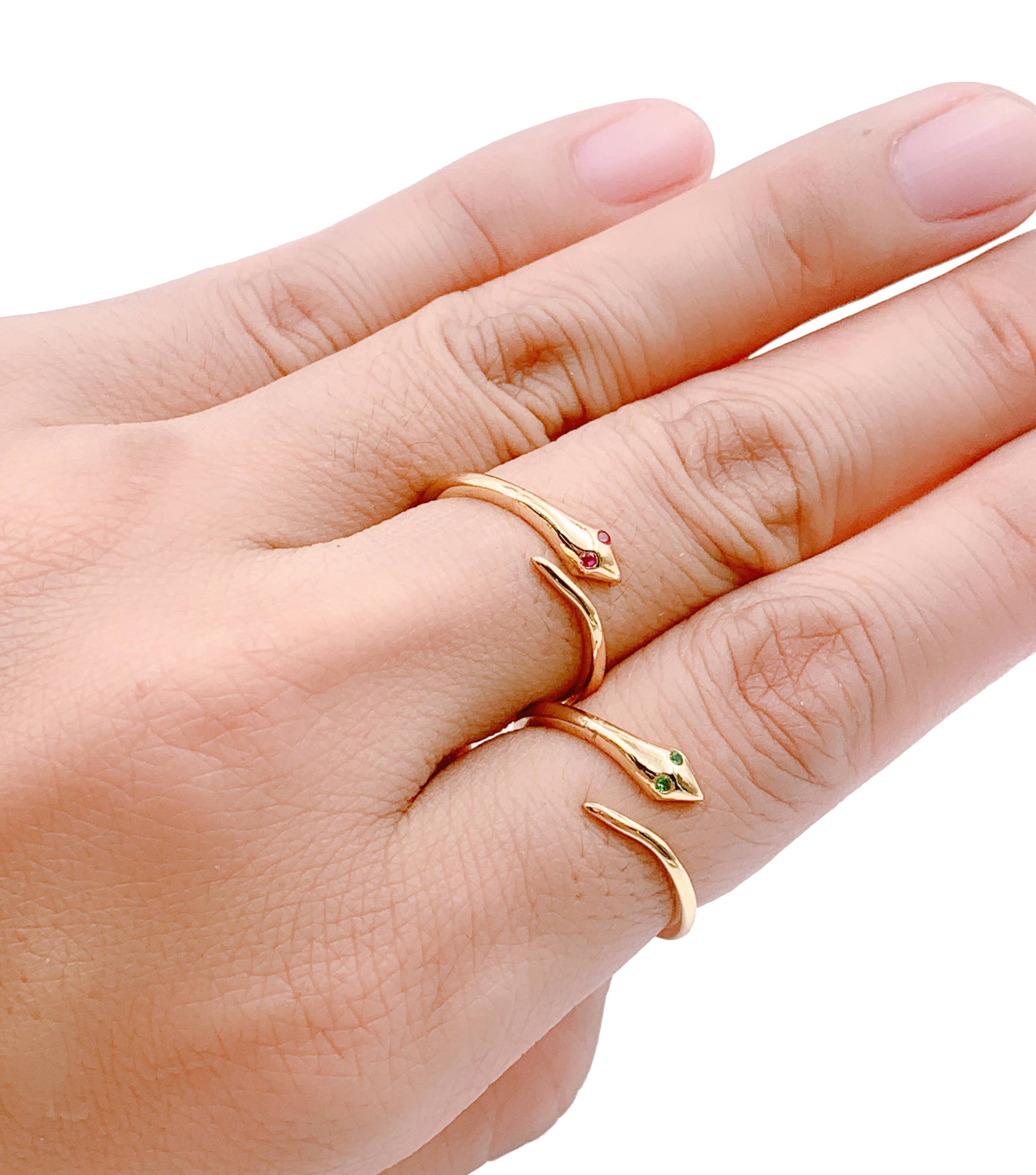 Beads Creation - Wholesale Band/Stacked Ring - 14K Gold Snake Stackable Minimalist Gold Ring, 2mm, RG0096