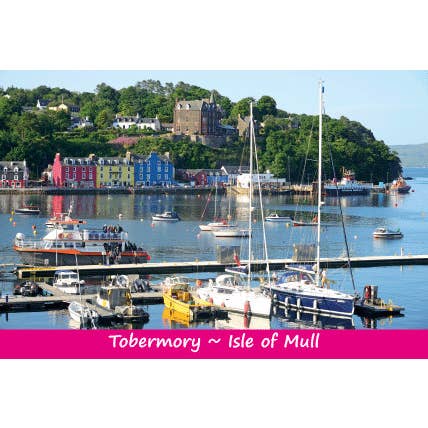 Litet vykort Tobermory Isle of Mull för wholesale av Island Blue Publishing