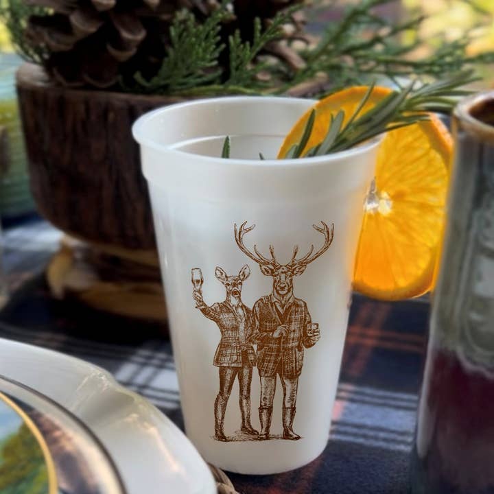 Alexa Pulitzer - Wholesale Disposable Cup - Reindeer Romp 16oz Pearlized Cups1
