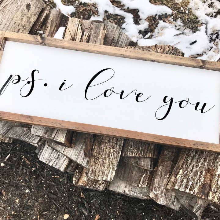 PS I Love You Wood Sign, Bedroom Décor, Wedding Décor for wholesale by Gray Barn Creations