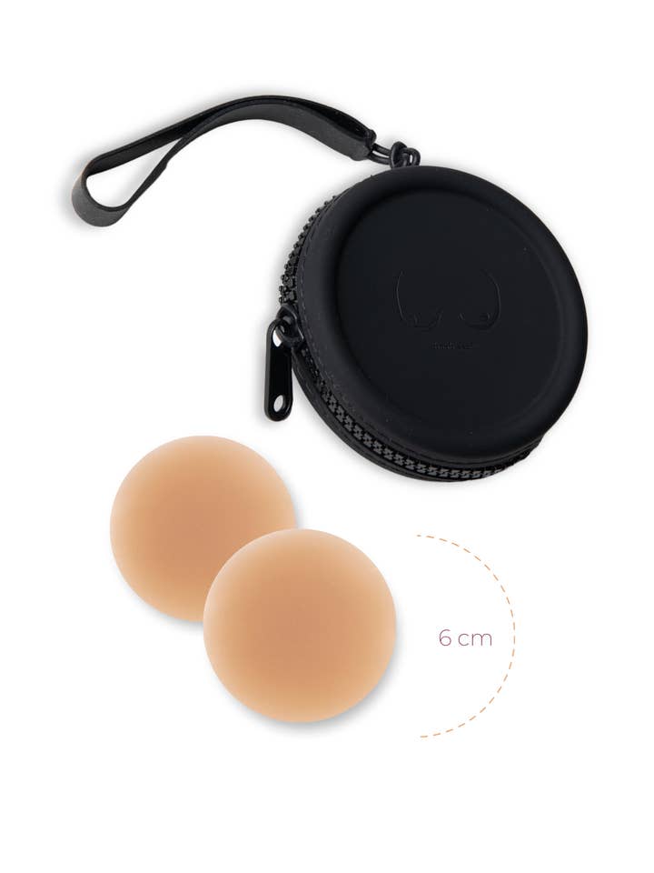 Boob-eez - Wholesale Nipple Pasties - Women's - x1 Silicone Travel Case + x1 Pair of "Headlight Hiders"10