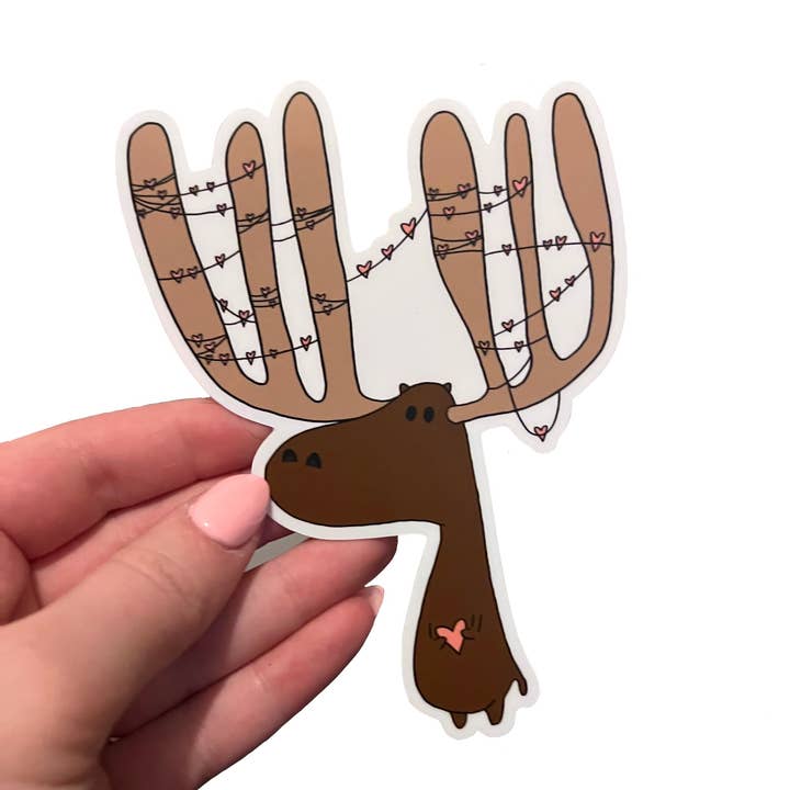 Moose Love Sticker for wholesale by Tinted Rose Designs