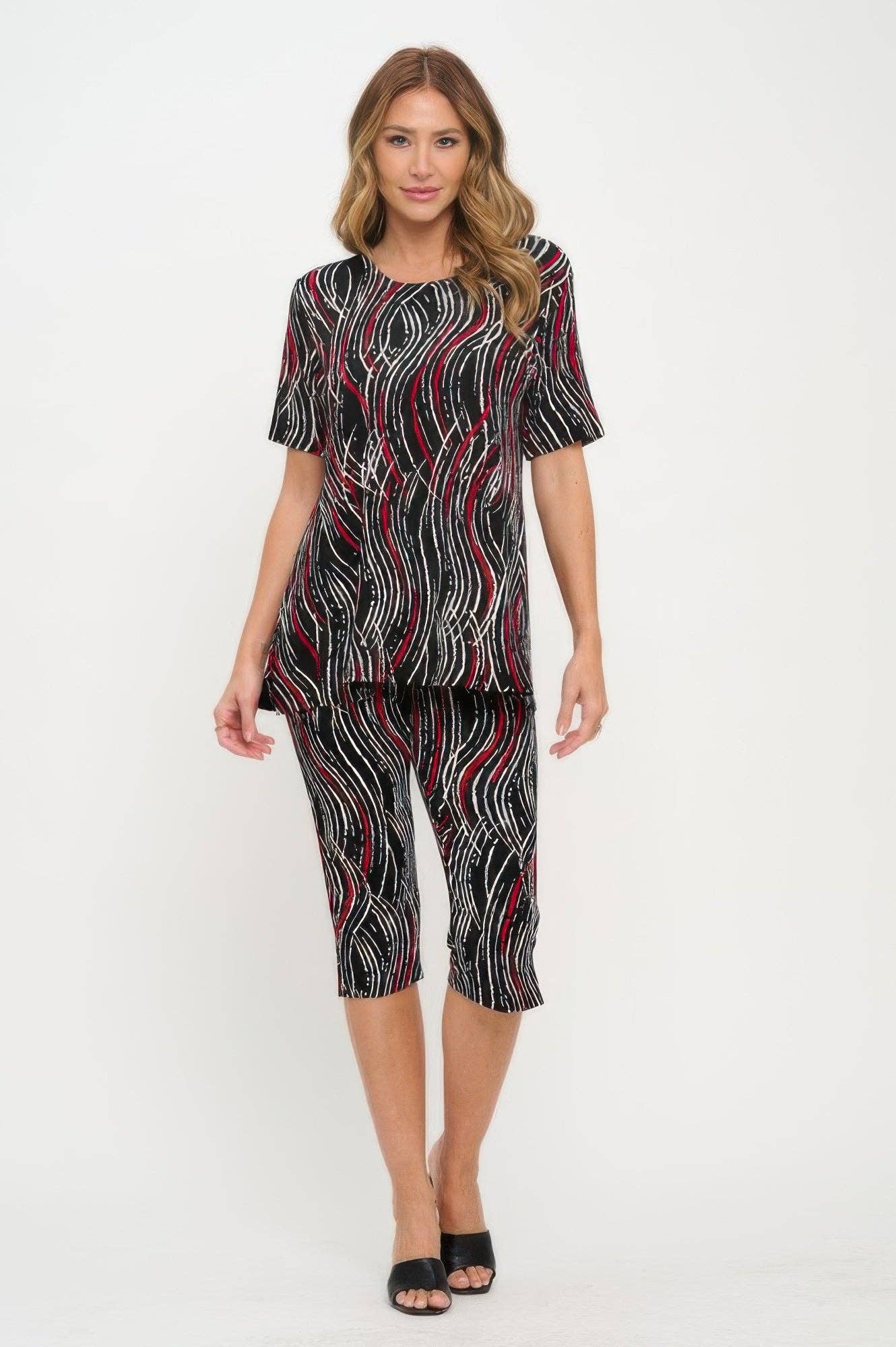 CC Wholesale Clothing - Vente Ensemble haut et pantalon (PAS d'intérieur) - Femme - Ensemble de pantacourt imprimé grande taille1