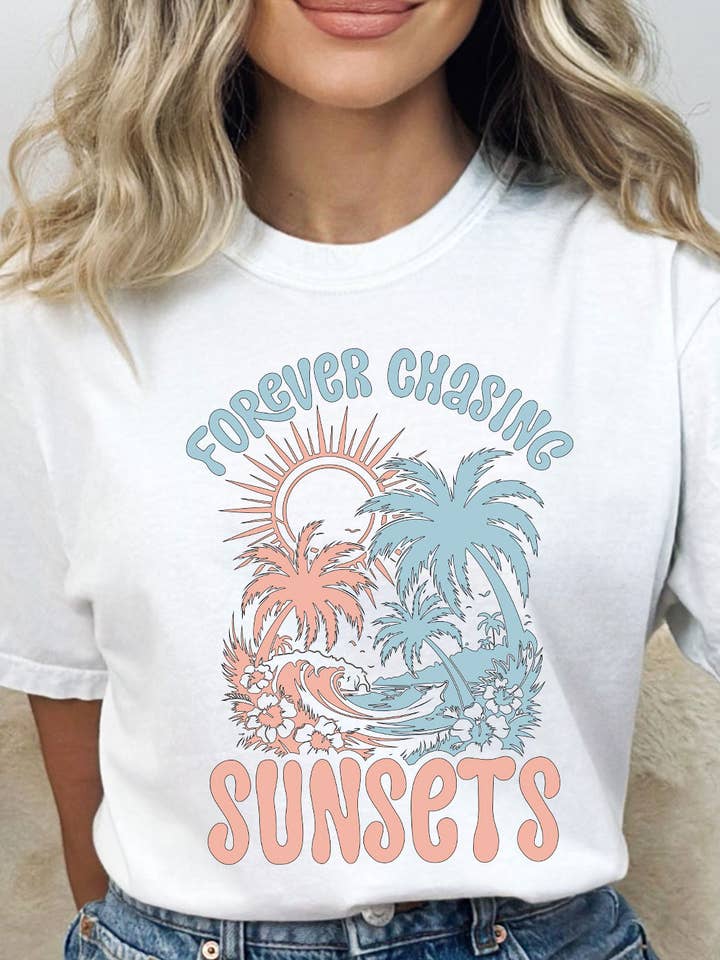 Kissed Apparel - Wholesale Screen Printed T-Shirt - Kids - Forever Chasing Sunsets Beach Comfort Colors Tee3