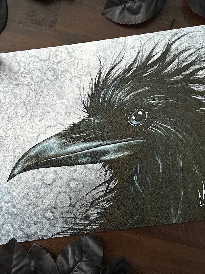 Impression d'art Tête de Nid (Corbeau/Corneille) pour la vente par Mallory Hart Art