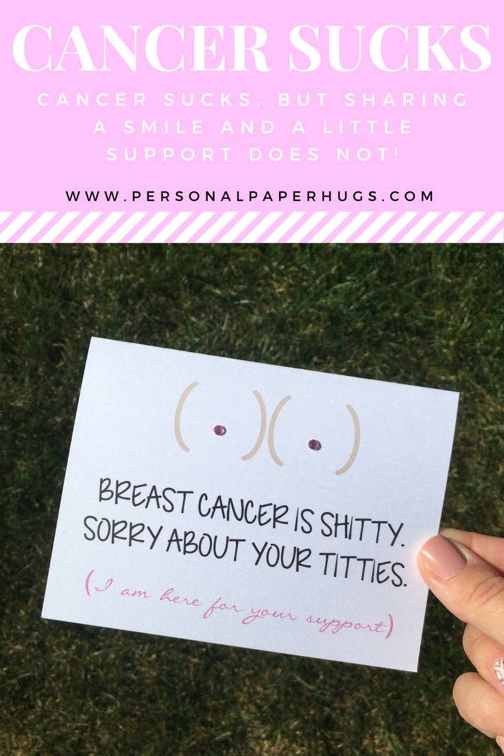 Personal Paper Hugs - Wholesale Encouragement Card - Breast Cancer Card / Chemo Card / Cancer Support Card / Funny Cancer Card / Funny Chemo Card / Cancer Card for Woman / Funny Breast Cancer8