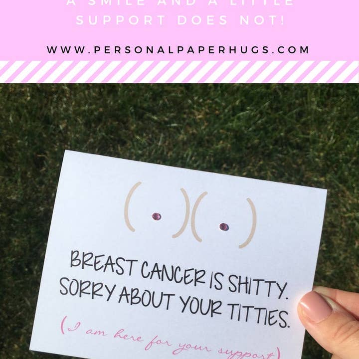 Personal Paper Hugs – postal de incentivo por atacado – Cartão de câncer de mama/cartão de quimio/cartão de apoio ao câncer/cartão engraçado do câncer/cartão engraçado da quimioterapia/cartão do câncer para mulher/câncer de mama engraçado8