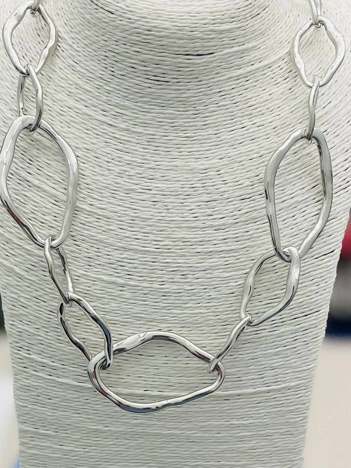 CHIC - Freeform Link Necklace (silver) BNK224 for wholesale by TWO FORTY TWO
