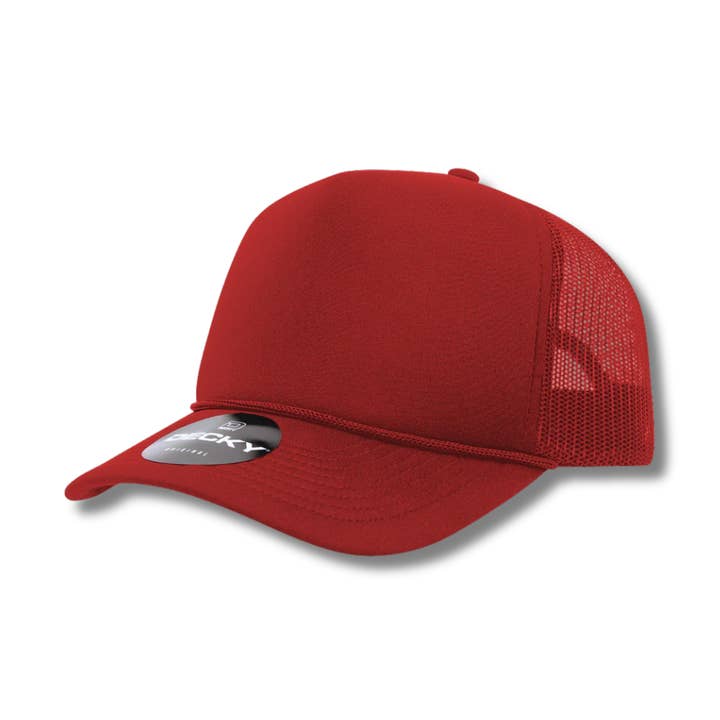Love, Paige Designs - Wholesale Trucker Hat - Unisex - Decky 5 Panel Foam Trucker Hat - Cardinal0