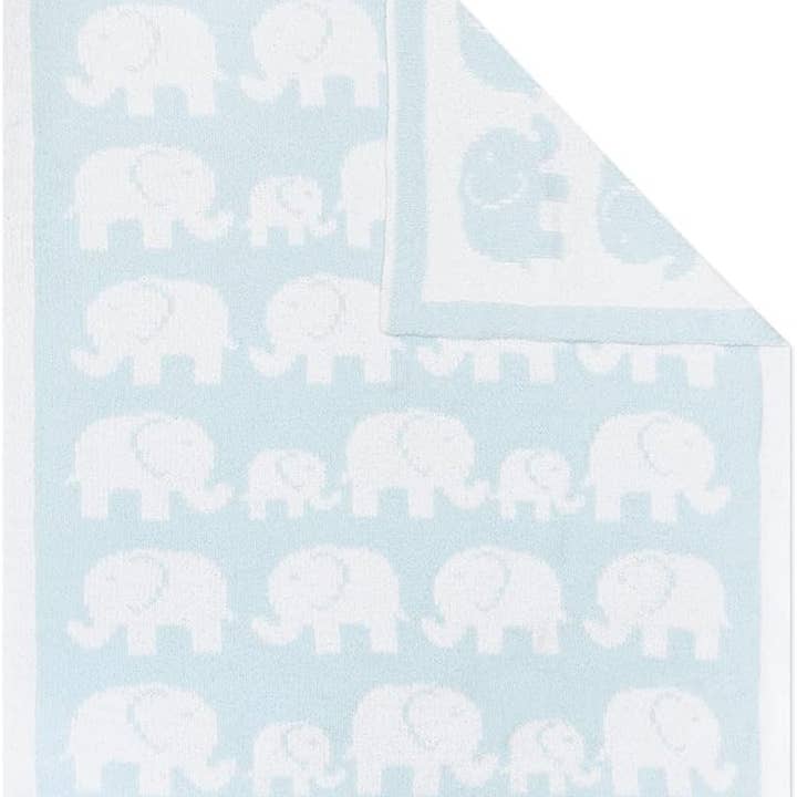 Living Textiles - Wholesale Bedding Blanket - Kids & Baby - Chenille Baby Blanket - Blue Elephant