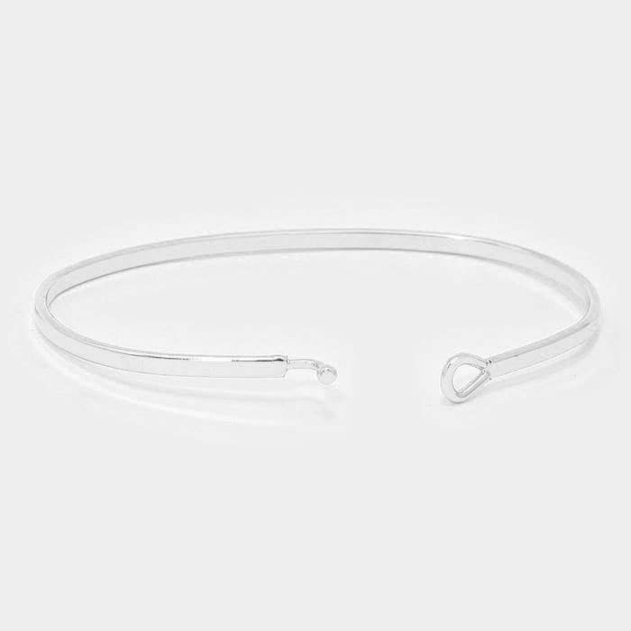 Sensibling Corp. - Wholesale Bangle Bracelet - "Stay Positive" Brass Thin Metal Hook Bracelet3
