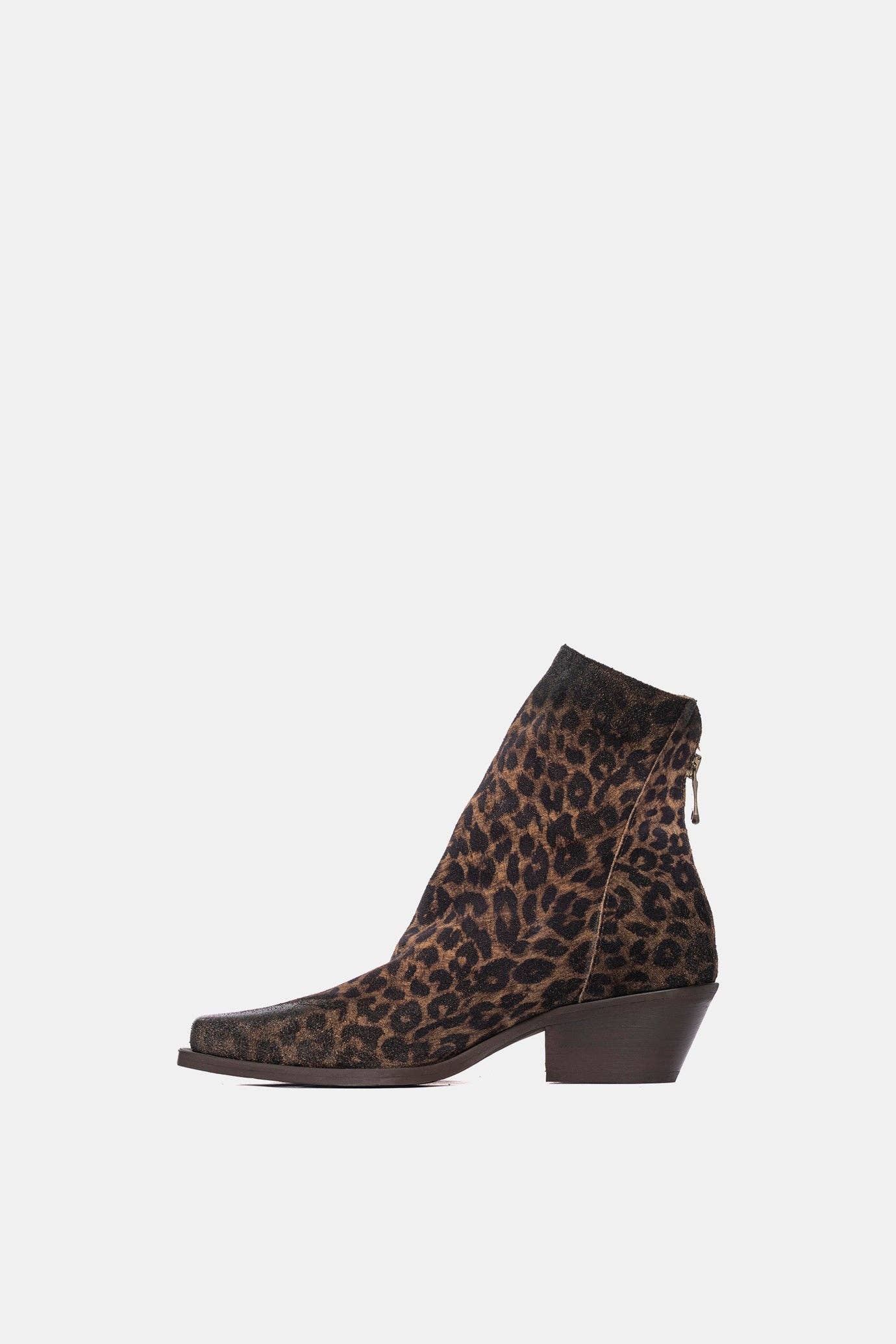 METISSE - Wholesale Booties - Women's - Taupe printed suede Texan ankle boots DX22152