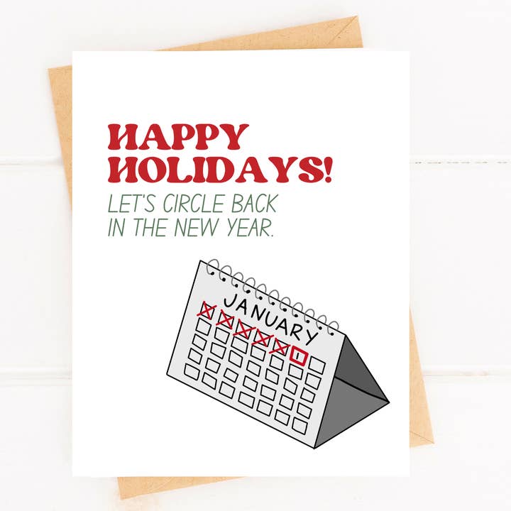 Five Dot Post - Wholesale Season's Greetings Card - Circle Back Funny Holiday Card for the Office Coworker Card