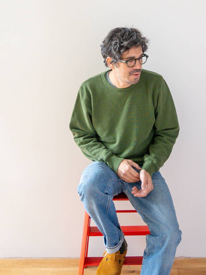 French Terry Sweatshirt - British Racing Green for wholesale by Grown and Sewn